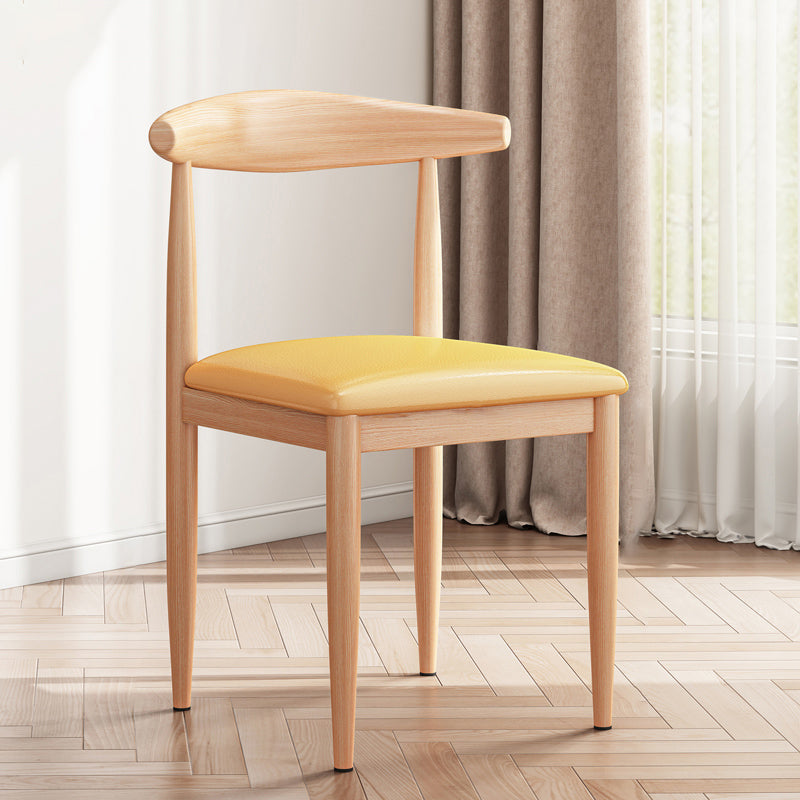 Modern Indoor-Outdoor Metal Chair Dining Room Armless Cow Horn Open Back Dining Side Chair