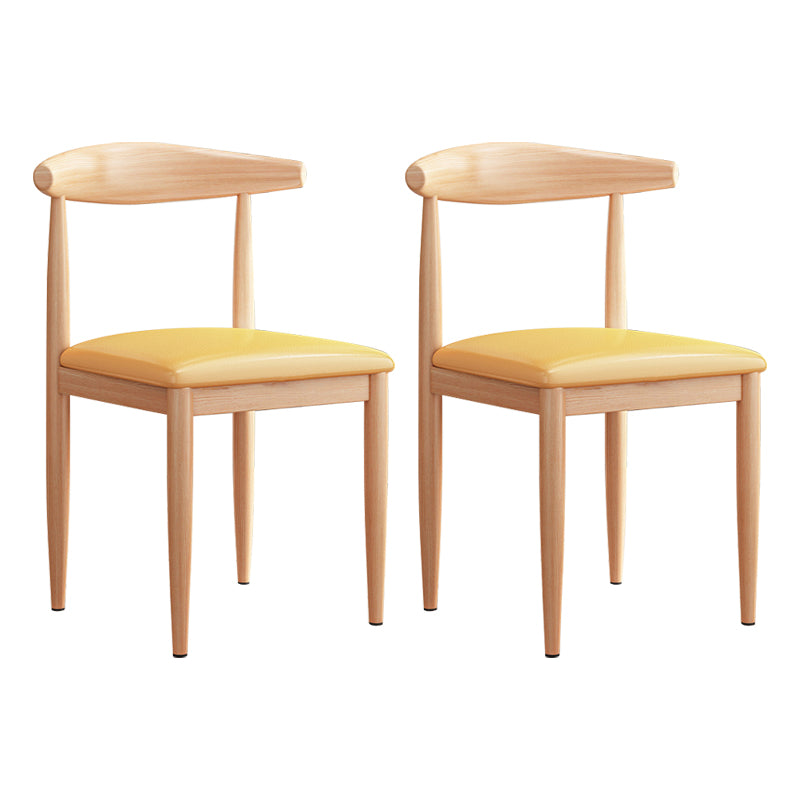 Modern Indoor-Outdoor Metal Chair Dining Room Armless Cow Horn Open Back Dining Side Chair