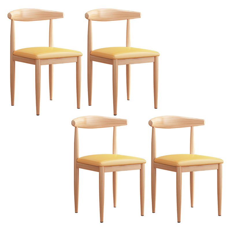 Modern Indoor-Outdoor Metal Chair Dining Room Armless Cow Horn Open Back Dining Side Chair
