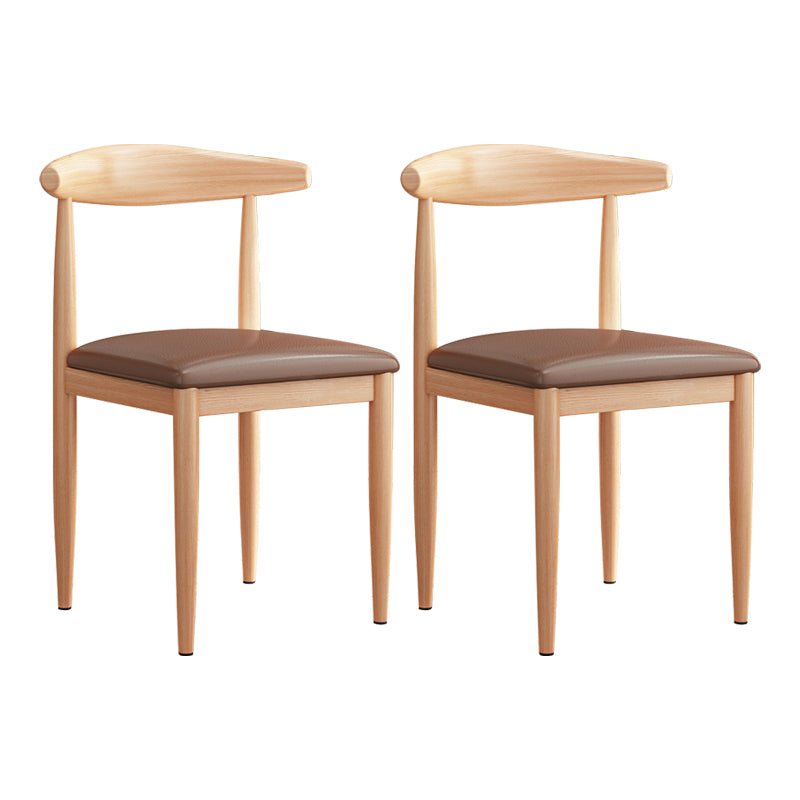 Modern Indoor-Outdoor Metal Chair Dining Room Armless Cow Horn Open Back Dining Side Chair