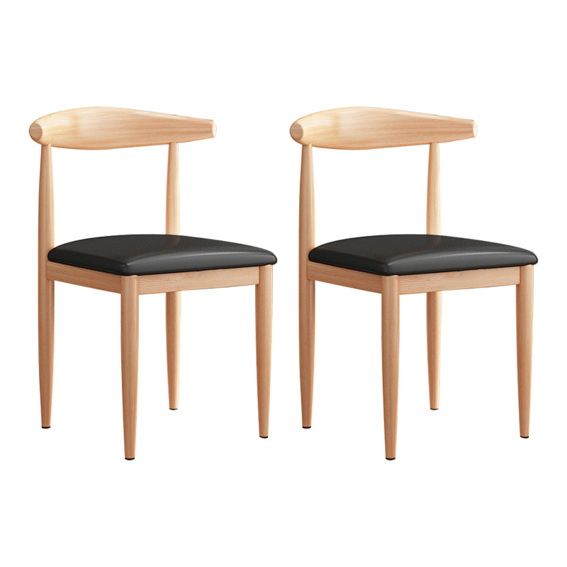 Modern Indoor-Outdoor Metal Chair Dining Room Armless Cow Horn Open Back Dining Side Chair