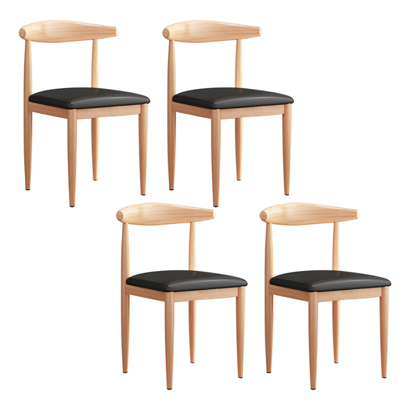 Modern Indoor-Outdoor Metal Chair Dining Room Armless Cow Horn Open Back Dining Side Chair