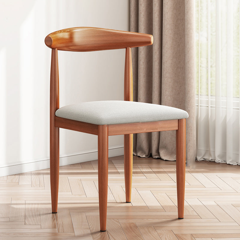 Modern Indoor-Outdoor Metal Chair Dining Room Armless Cow Horn Open Back Dining Side Chair