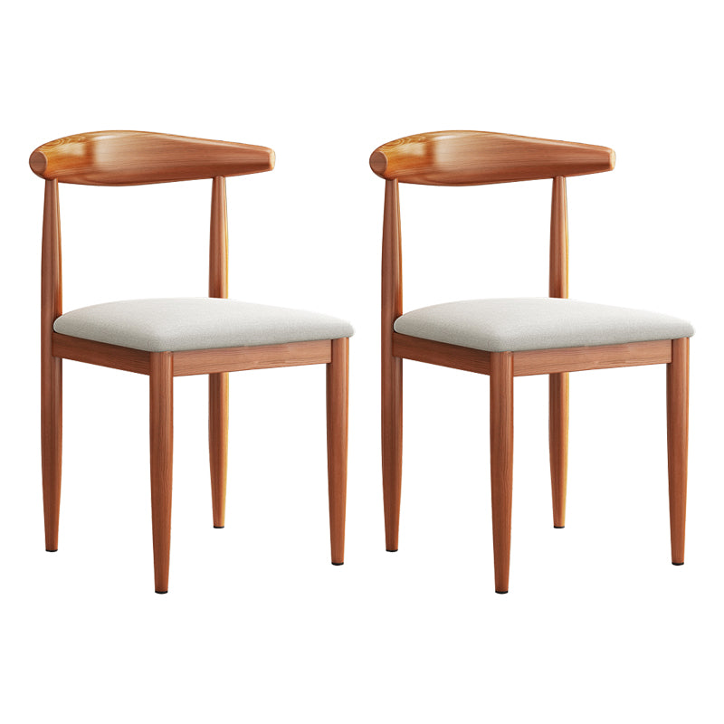 Modern Indoor-Outdoor Metal Chair Dining Room Armless Cow Horn Open Back Dining Side Chair