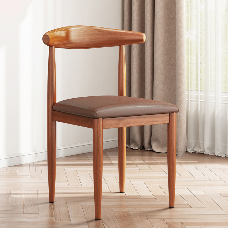 Chaise moderne d'intérieur et d'extérieur en métal, sans accoudoirs, en corne de vache, à dossier ouvert, pour salle à manger