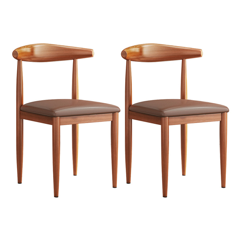 Modern Indoor-Outdoor Metal Chair Dining Room Armless Cow Horn Open Back Dining Side Chair