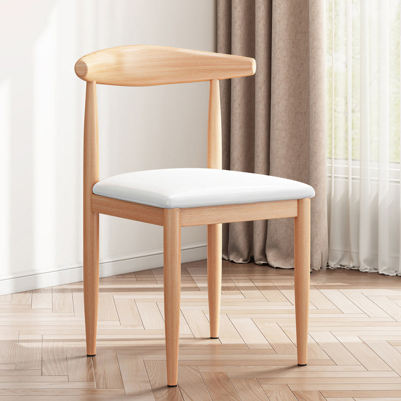 Modern Indoor-Outdoor Metal Chair Dining Room Armless Cow Horn Open Back Dining Side Chair