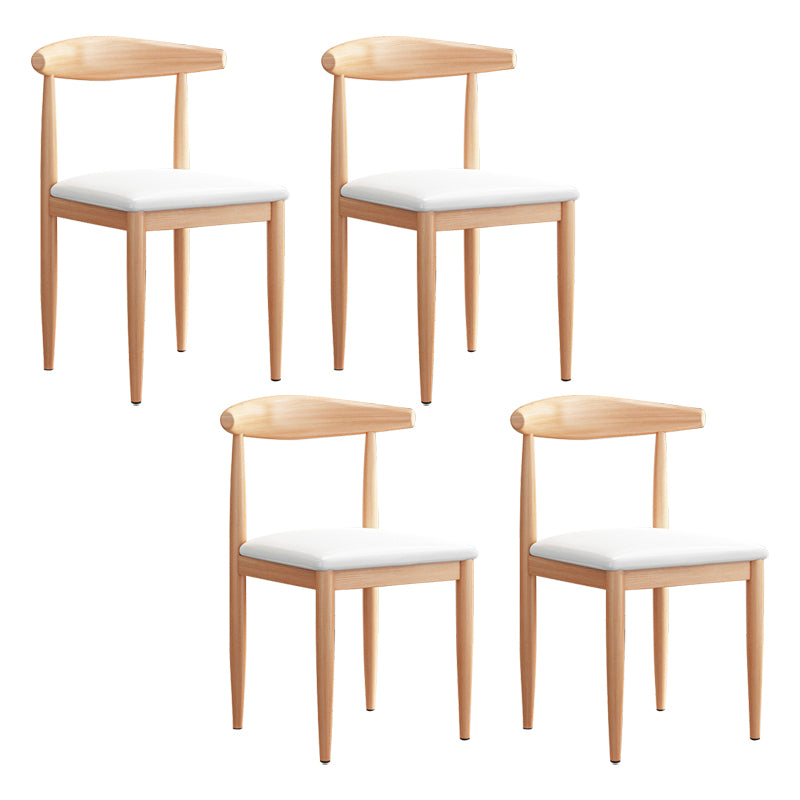 Modern Indoor-Outdoor Metal Chair Dining Room Armless Cow Horn Open Back Dining Side Chair