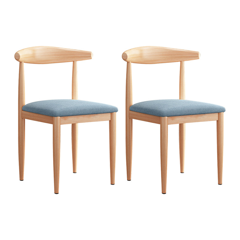Modern Indoor-Outdoor Metal Chair Dining Room Armless Cow Horn Open Back Dining Side Chair