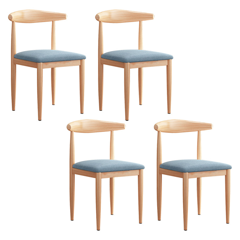 Modern Indoor-Outdoor Metal Chair Dining Room Armless Cow Horn Open Back Dining Side Chair