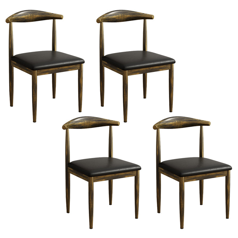 Modern Indoor-Outdoor Metal Chair Dining Room Armless Cow Horn Open Back Dining Side Chair