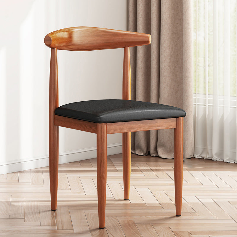 Modern Indoor-Outdoor Metal Chair Dining Room Armless Cow Horn Open Back Dining Side Chair