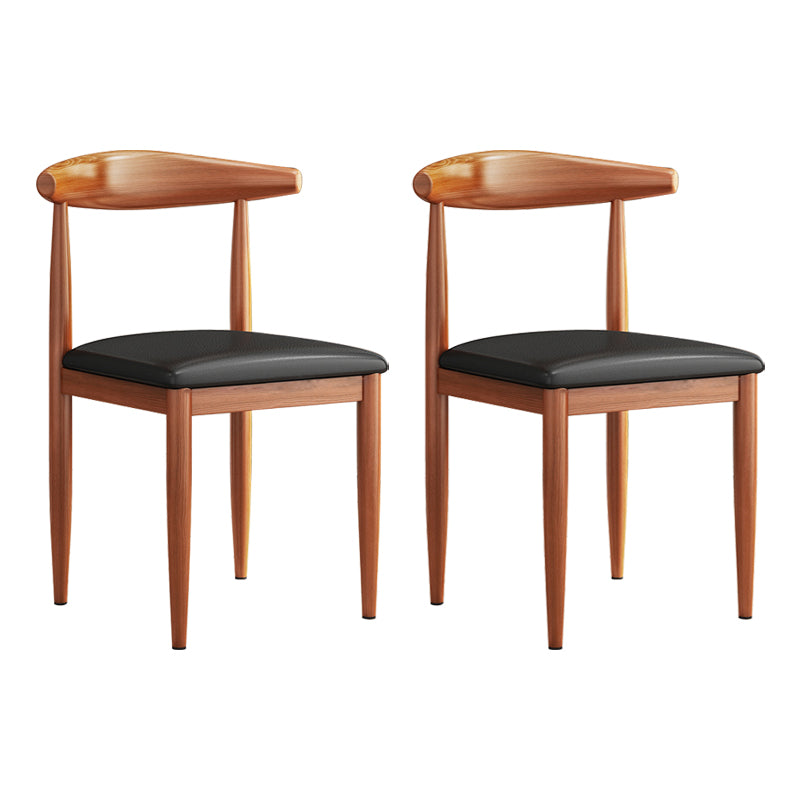 Modern Indoor-Outdoor Metal Chair Dining Room Armless Cow Horn Open Back Dining Side Chair