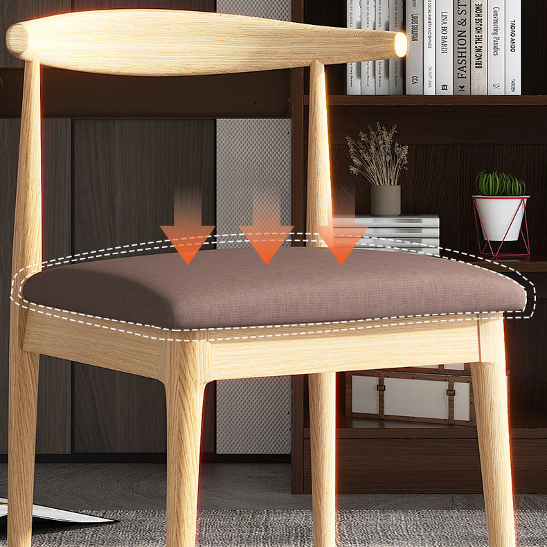 Home Contemporary Side Chair Open Back Metal Upholstered Dining Room Chair