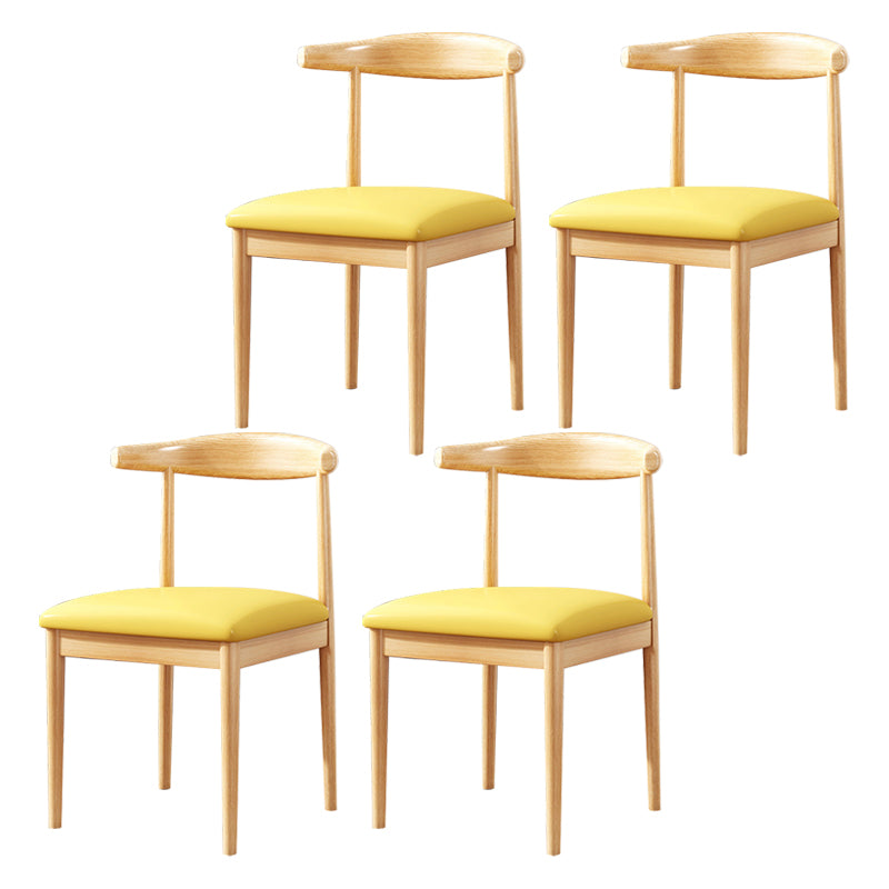 Home Contemporary Side Chair Open Back Metal Upholstered Dining Room Chair