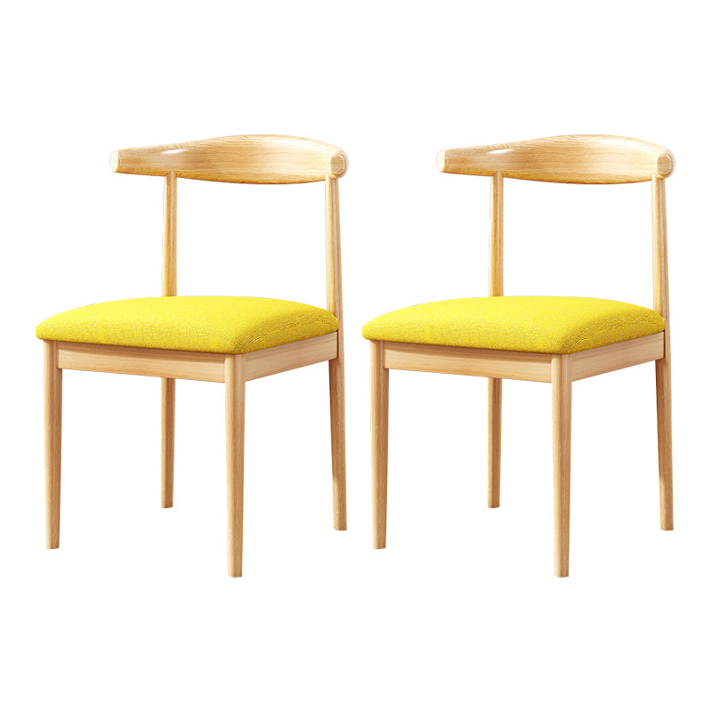Home Contemporary Side Chair Open Back Metal Upholstered Dining Room Chair