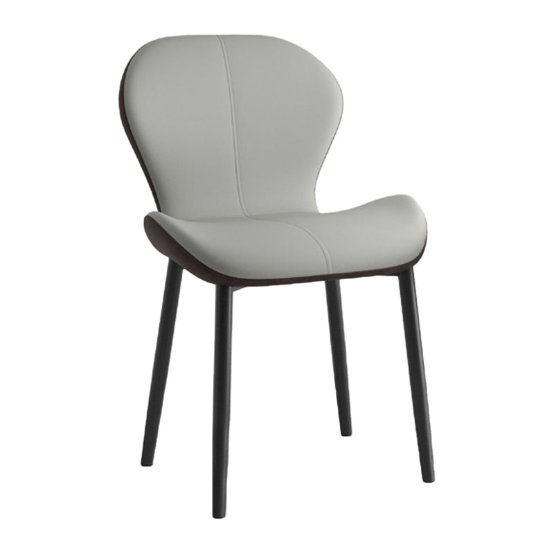Chaise de salle à manger en cuir à finition mate, chaise d'appoint contemporaine à oreilles, pour la maison