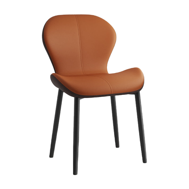 Chaise de salle à manger en cuir à finition mate, chaise d'appoint contemporaine à oreilles, pour la maison