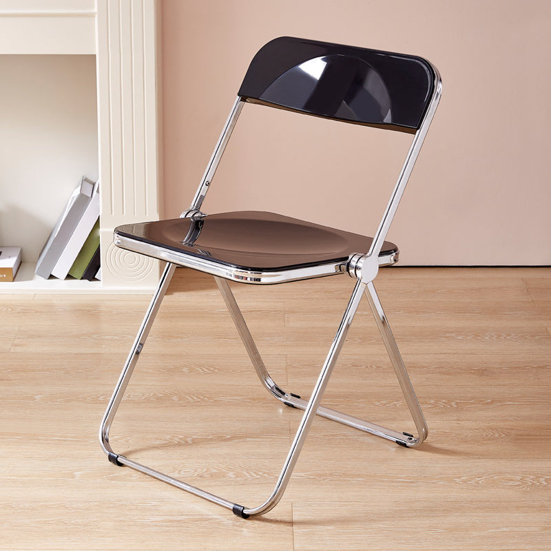 Chaise de salle à manger à dossier ouvert, chaises de salle à manger pliables sans accoudoirs avec pieds en métal