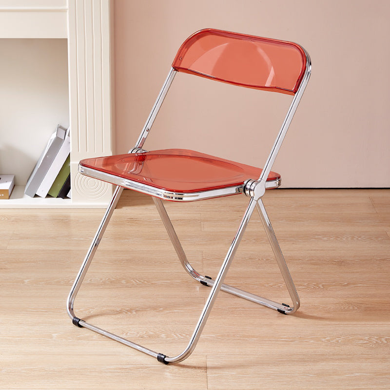 Chaise de salle à manger à dossier ouvert, chaises de salle à manger pliables sans accoudoirs avec pieds en métal
