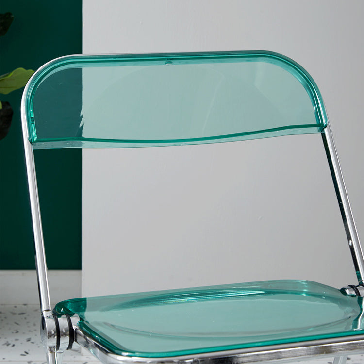 Open Back Dining Side Chair Foldable Armless Dining Chairs with Metal Legs