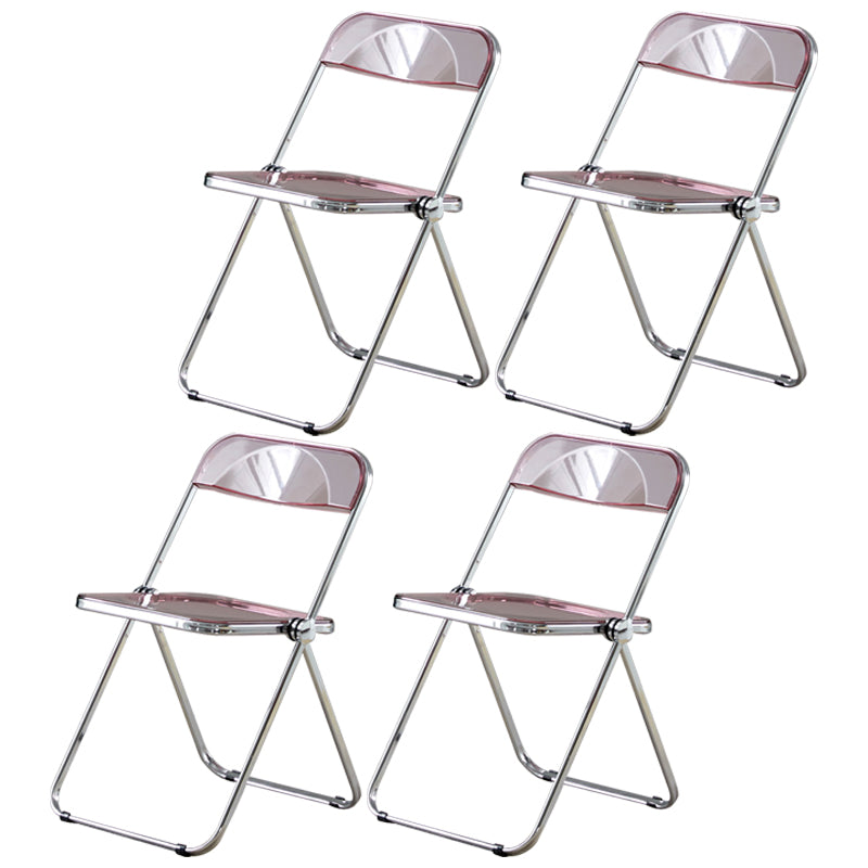 Open Back Dining Side Chair Foldable Armless Dining Chairs with Metal Legs