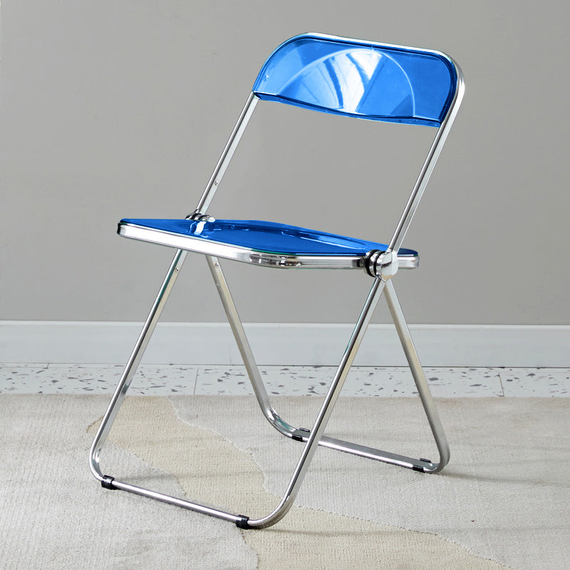 Open Back Dining Side Chair Foldable Armless Dining Chairs with Metal Legs