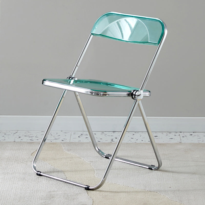 Open Back Dining Side Chair Foldable Armless Dining Chairs with Metal Legs