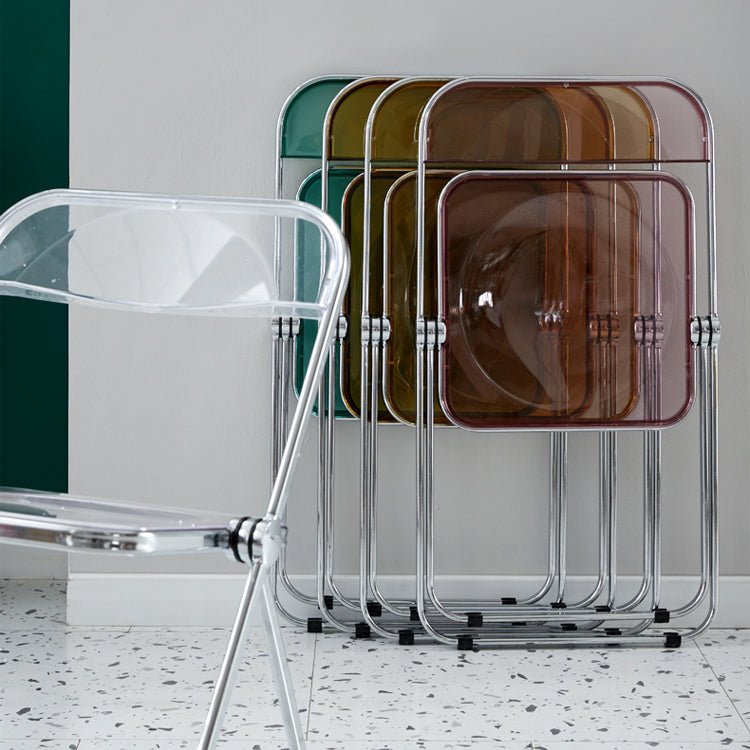 Chaise de salle à manger à dossier ouvert, chaises de salle à manger pliables sans accoudoirs avec pieds en métal