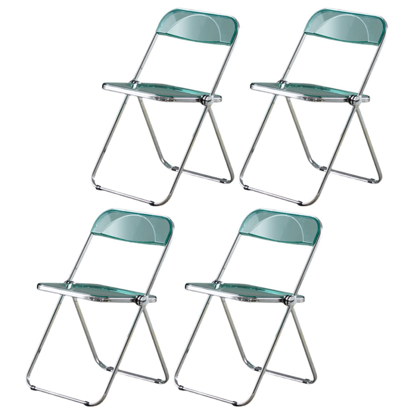 Open Back Dining Side Chair Foldable Armless Dining Chairs with Metal Legs