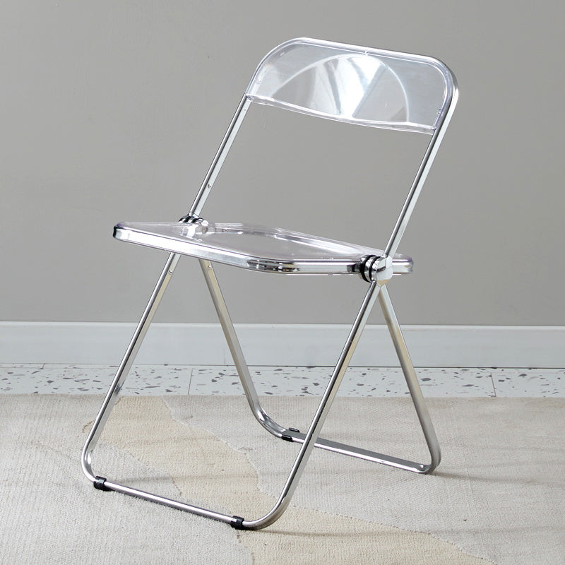 Open Back Dining Side Chair Foldable Armless Dining Chairs with Metal Legs