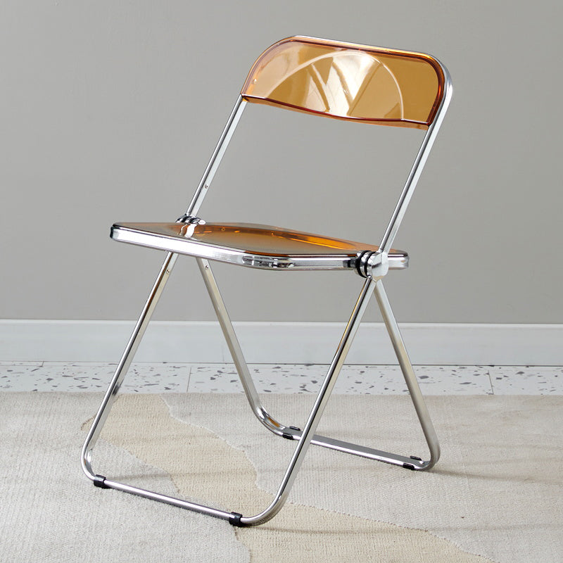Chaise de salle à manger à dossier ouvert, chaises de salle à manger pliables sans accoudoirs avec pieds en métal