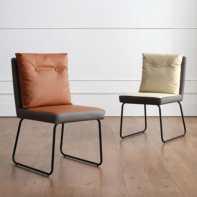 Contemporary Metal Dining Room Chairs Upholstered Dining Armless chairs for Home Use