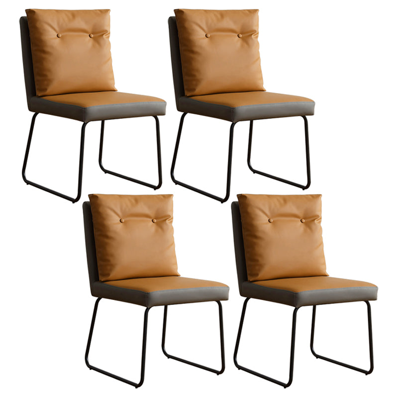 Contemporary Metal Dining Room Chairs Upholstered Dining Armless chairs for Home Use