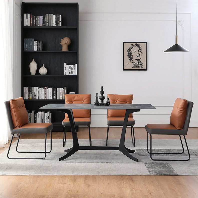 Contemporary Metal Dining Room Chairs Upholstered Dining Armless chairs for Home Use