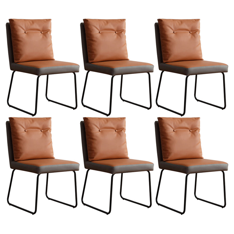 Contemporary Metal Dining Room Chairs Upholstered Dining Armless chairs for Home Use