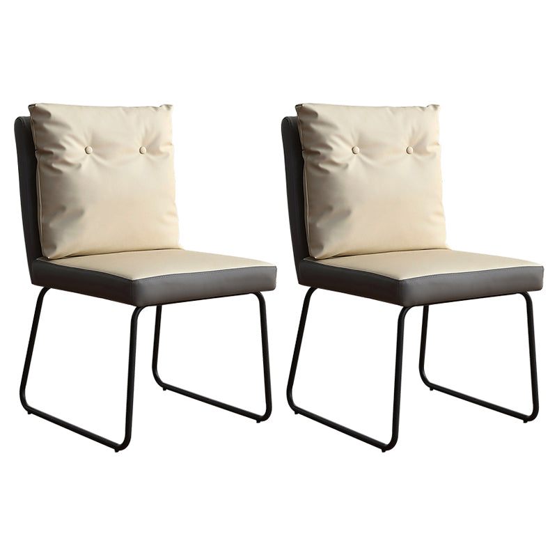 Contemporary Metal Dining Room Chairs Upholstered Dining Armless chairs for Home Use