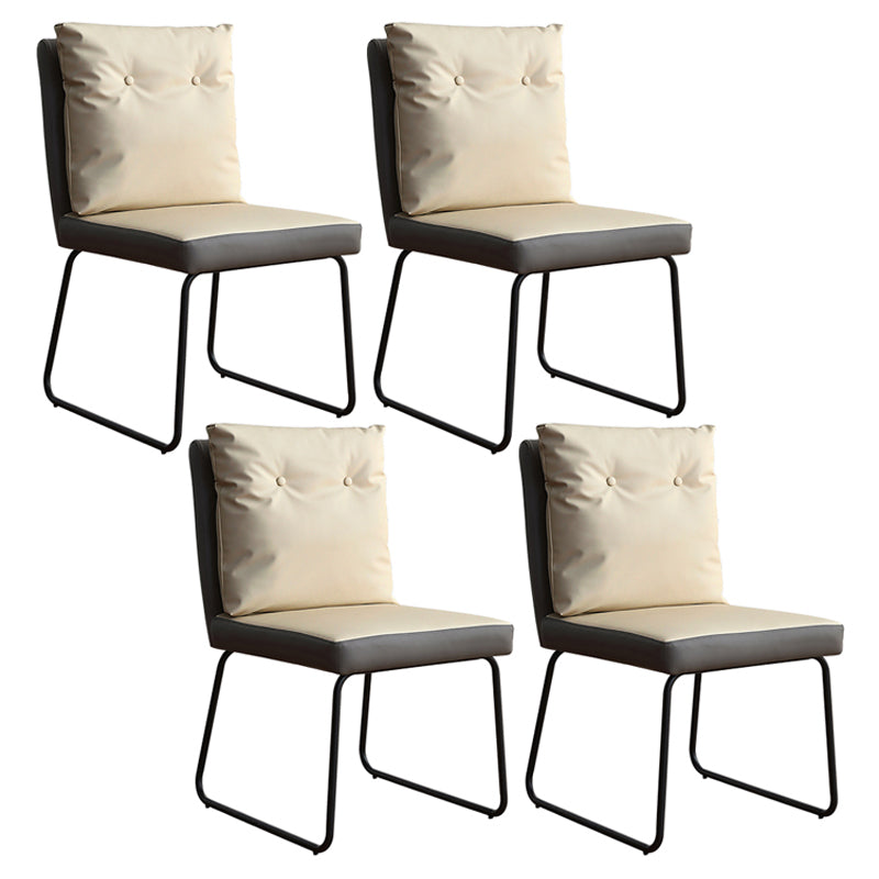 Contemporary Metal Dining Room Chairs Upholstered Dining Armless chairs for Home Use