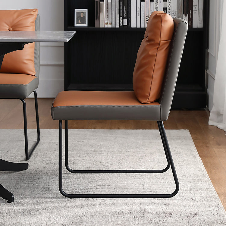 Contemporary Metal Dining Room Chairs Upholstered Dining Armless chairs for Home Use