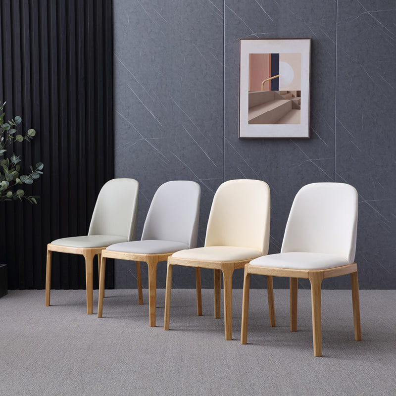 Chaise d'appoint scandinave avec dossier Parsons, chaise de salle à manger sans accoudoirs en bois