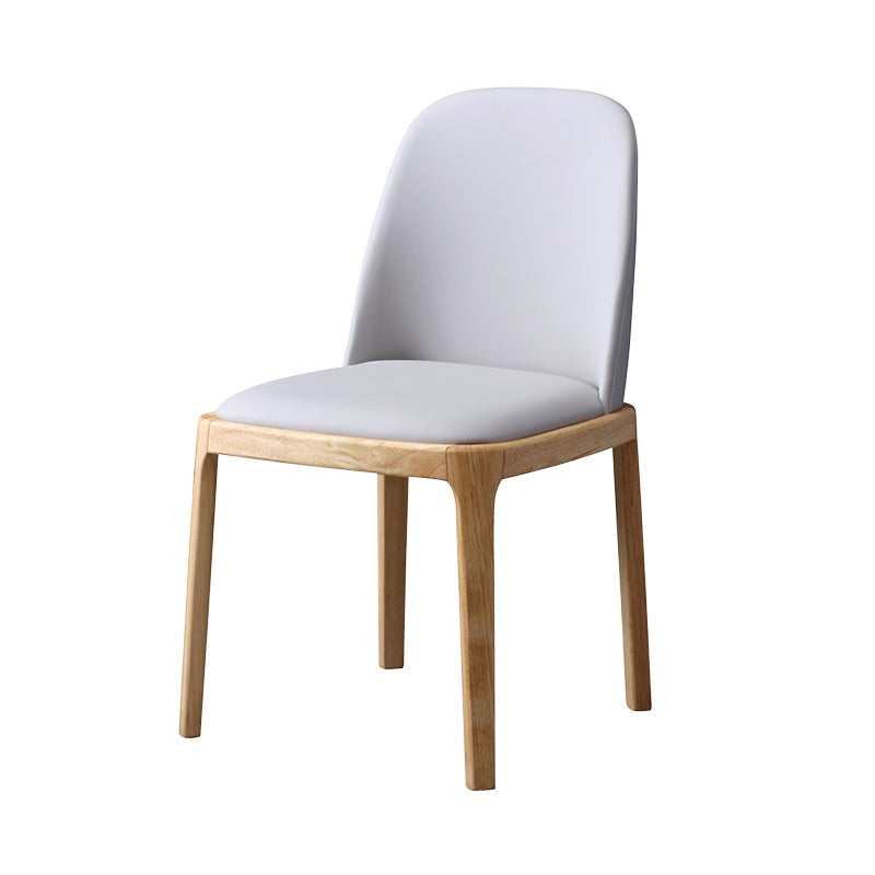 Chaise d'appoint scandinave avec dossier Parsons, chaise de salle à manger sans accoudoirs en bois