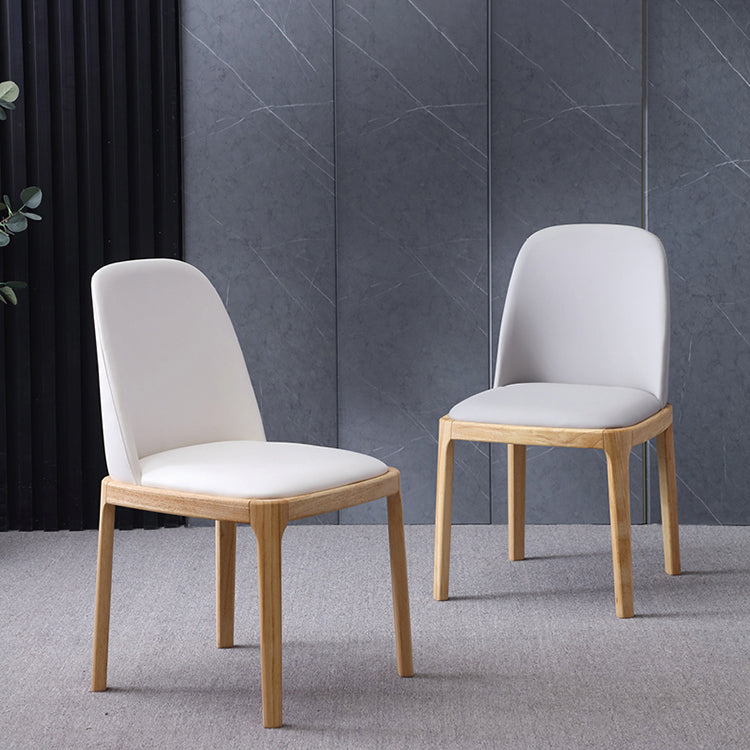 Chaise d'appoint scandinave avec dossier Parsons, chaise de salle à manger sans accoudoirs en bois