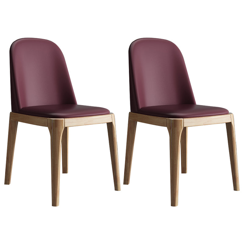 Chaise d'appoint scandinave avec dossier Parsons, chaise de salle à manger sans accoudoirs en bois