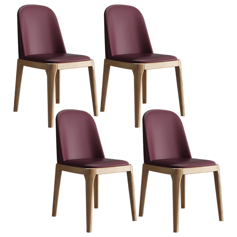 Chaise d'appoint scandinave avec dossier Parsons, chaise de salle à manger sans accoudoirs en bois