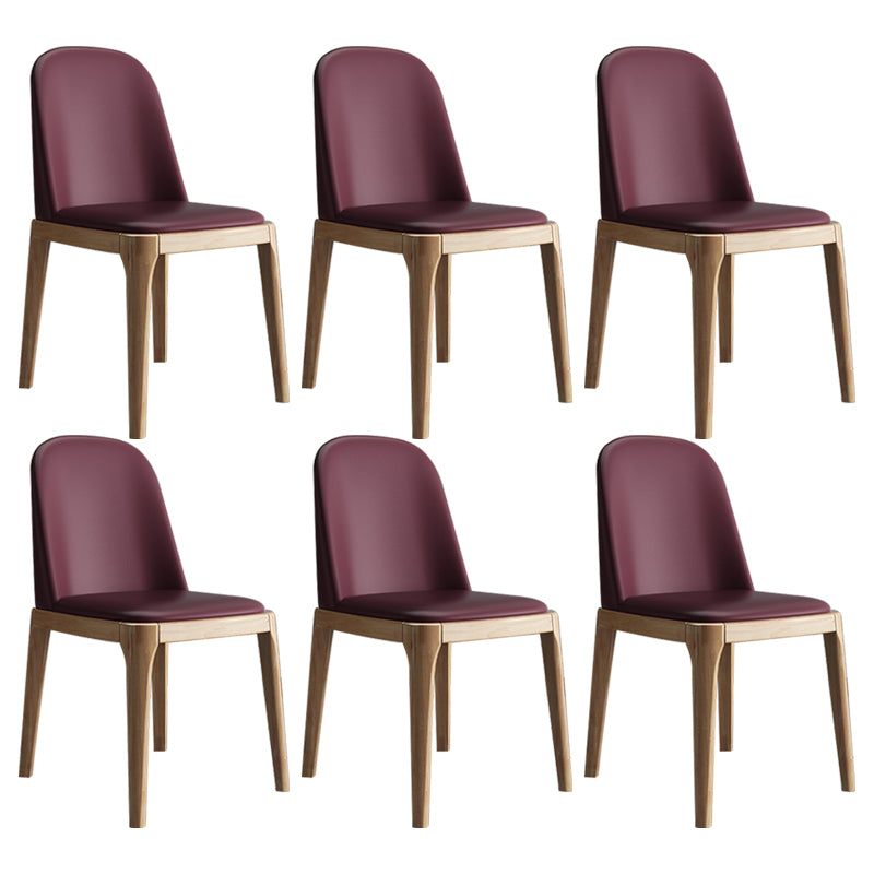 Chaise d'appoint scandinave avec dossier Parsons, chaise de salle à manger sans accoudoirs en bois