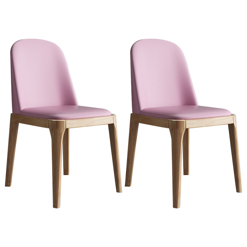 Chaise d'appoint scandinave avec dossier Parsons, chaise de salle à manger sans accoudoirs en bois