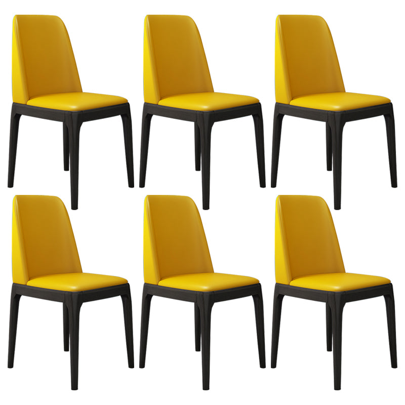 Chaise d'appoint scandinave avec dossier Parsons, chaise de salle à manger sans accoudoirs en bois