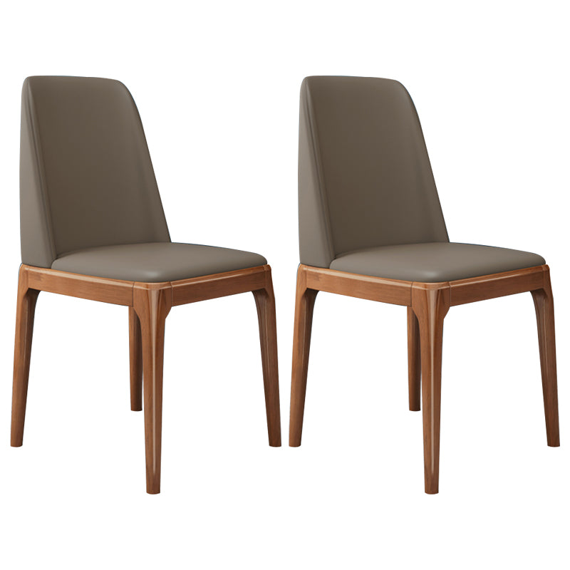 Chaise d'appoint scandinave avec dossier Parsons, chaise de salle à manger sans accoudoirs en bois