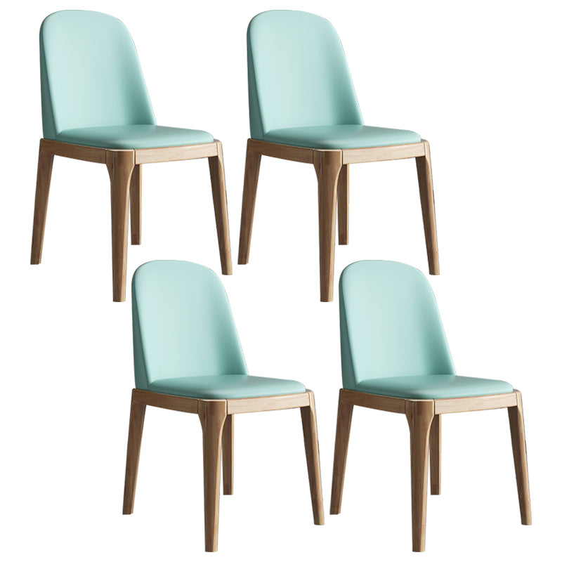 Chaise d'appoint scandinave avec dossier Parsons, chaise de salle à manger sans accoudoirs en bois