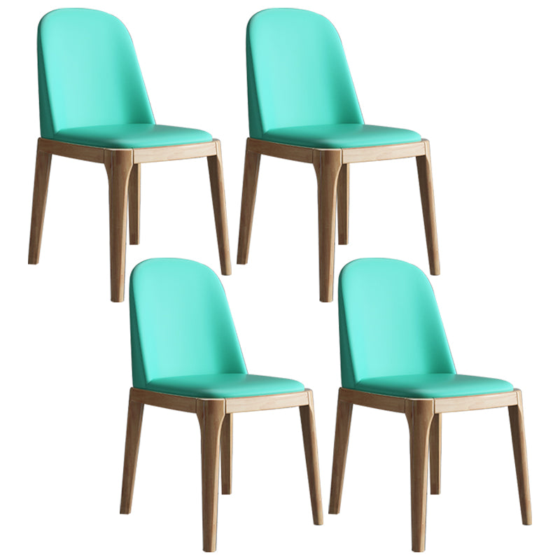 Chaise d'appoint scandinave avec dossier Parsons, chaise de salle à manger sans accoudoirs en bois